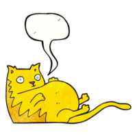 hand speech bubble textured cartoon fat cat png