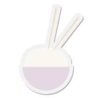 bowl of rice with chopsticks sticker png