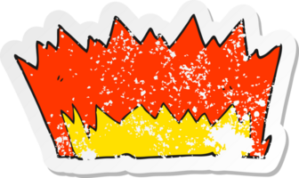 retro distressed sticker of a cartoon explosion png