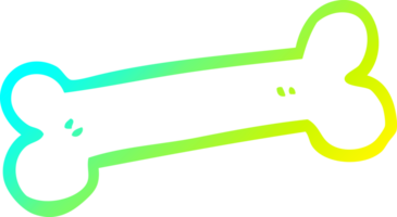 cold gradient line drawing of a cartoon bone png