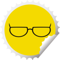 spectacles graphic   illustration round sticker stamp png