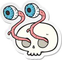 sticker of a gross cartoon eyeball skull png