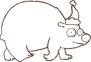 disegno a carboncino dell'orso polare png