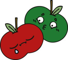 linda dibujos animados de un jugoso manzana png