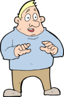 cartoon excited overweight man png