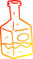 warm gradient line drawing of a cartoon drink in decanter png