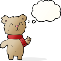 cartoon cute teddy bear with thought bubble png