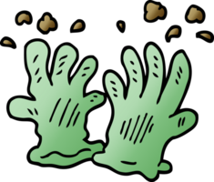 cartoon doodle garden gloves png