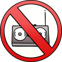 gradient shaded cartoon of a no radio allowed png