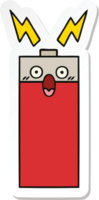 adesivo di una batteria simpatico cartone animato png