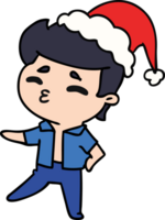 hand drawn christmas cartoon of kawaii boy png