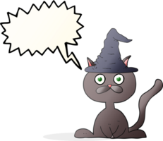 Hand gezeichnet Rede Blase Karikatur Halloween Katze png