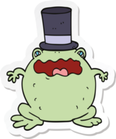 sticker of a cartoon toad wearing top hat png