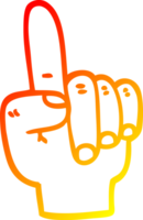 warm gradient line drawing of a cartoon pointing hand png