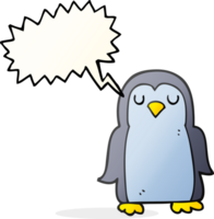 hand drawn speech bubble cartoon penguin png