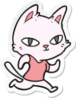 adesivo de um gato de desenho animado correndo png