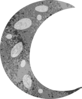 hand dragen retro tecknad serie klotter av en halvmåne måne png