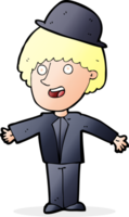 cartoon man in bowler hat png