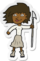 sticker of a cartoon woman with spear png