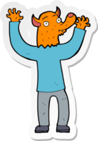 sticker of a cartoon happy fox man png