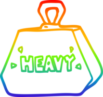 rainbow gradient line drawing of a cartoon heavy weight png