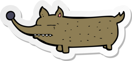 sticker of a cartoon funny little dog png