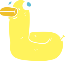flat color illustration cartoon yellow ring duck png