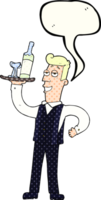 hand drawn comic book speech bubble cartoon waiter png