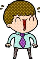 laughing cartoon man in shirt and tie png