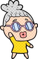 cartoon woman wearing spectacles png