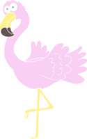 flat color illustration of flamingo png