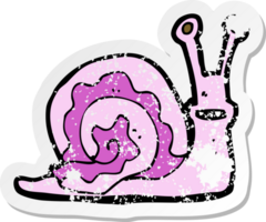 retro distressed sticker of a cartoon snail png