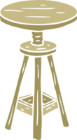 tabouret d'artiste de dessin animé de style plat couleur png