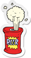pegatina de una lata de cerveza de dibujos animados png