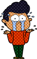 hombre llorando de dibujos animados png