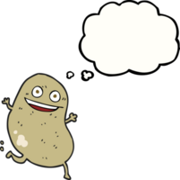 hand drawn thought bubble cartoon potato running png