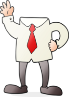 hand drawn cartoon headless businessman png