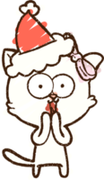 kerst kat krijt tekening png