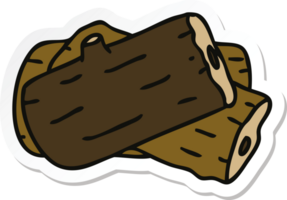 sticker of a quirky hand drawn cartoon log png