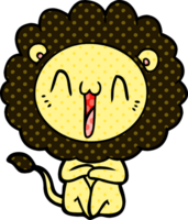 León feliz de dibujos animados png