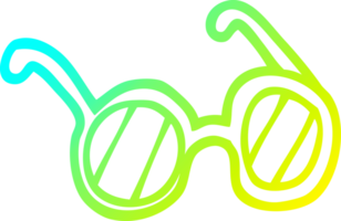 cold gradient line drawing of a cartoon spectacles png