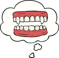 cartoon vampire teeth with thought bubble png