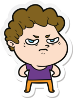 sticker of a cartoon angry man png