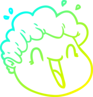 cold gradient line drawing of a cartoon male face png