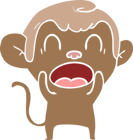 shouting flat color style cartoon monkey png