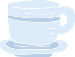 flat color illustration of cup and saucer png