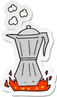 etichetta di un' cartone animato piano cottura caffè espresso creatore png