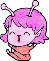 garota alienígena de desenho animado rindo png