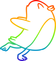 rainbow gradient line drawing of a penguin jumping png