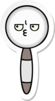 sticker of a cute cartoon magnifying glass png